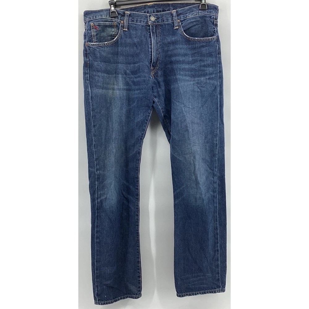 Polo Ralph Lauren Selvedge Jeans Mens 36X34 Blue Hampton Straight